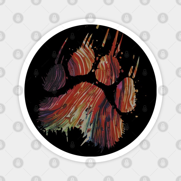 bear paw, colorful faded grunge bear claw Magnet by AdaleCreates